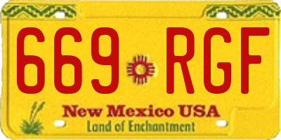 NM license plate 669RGF