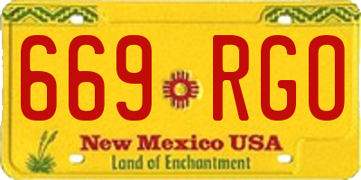 NM license plate 669RGO
