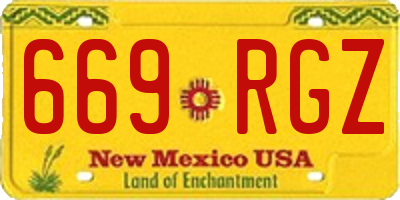 NM license plate 669RGZ