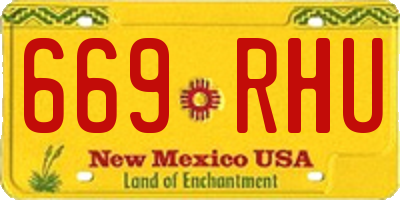 NM license plate 669RHU