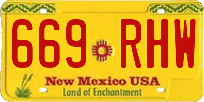 NM license plate 669RHW