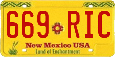NM license plate 669RIC