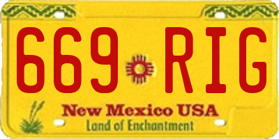 NM license plate 669RIG