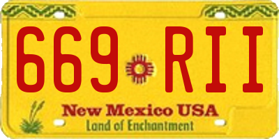 NM license plate 669RII