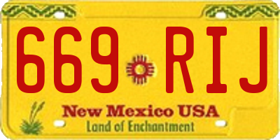 NM license plate 669RIJ