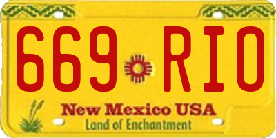NM license plate 669RIO