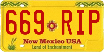 NM license plate 669RIP