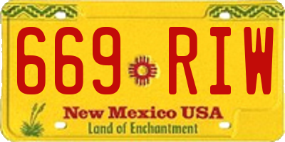 NM license plate 669RIW
