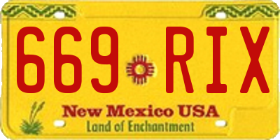 NM license plate 669RIX
