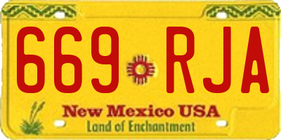 NM license plate 669RJA