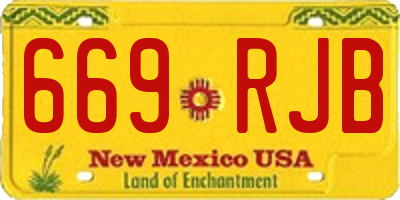 NM license plate 669RJB