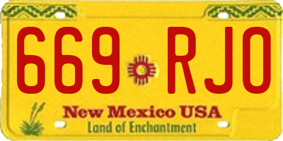 NM license plate 669RJO