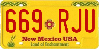 NM license plate 669RJU