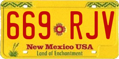 NM license plate 669RJV