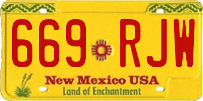 NM license plate 669RJW