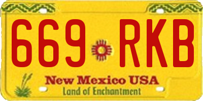 NM license plate 669RKB