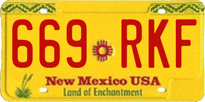 NM license plate 669RKF