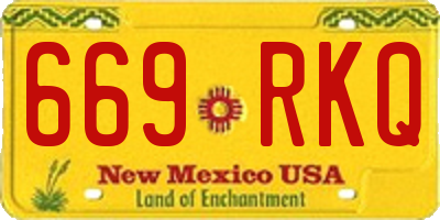 NM license plate 669RKQ