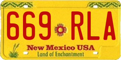 NM license plate 669RLA