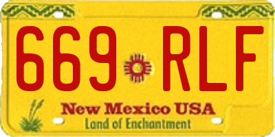 NM license plate 669RLF