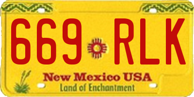 NM license plate 669RLK