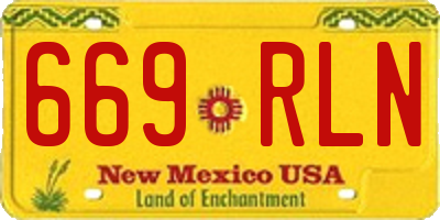 NM license plate 669RLN