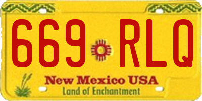 NM license plate 669RLQ