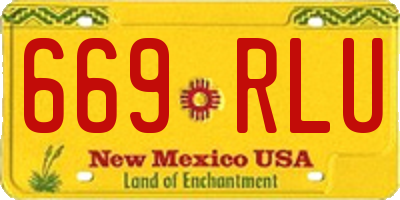 NM license plate 669RLU
