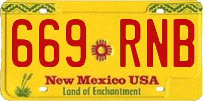 NM license plate 669RNB