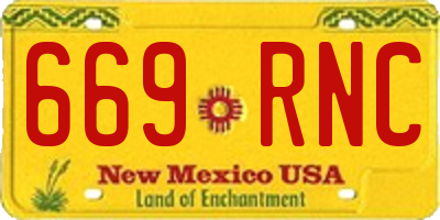 NM license plate 669RNC