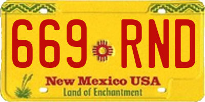 NM license plate 669RND