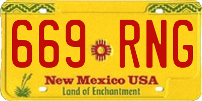NM license plate 669RNG