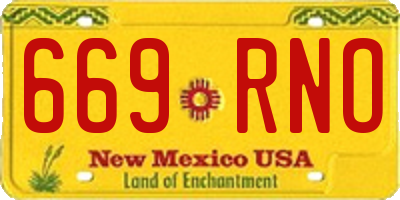 NM license plate 669RNO