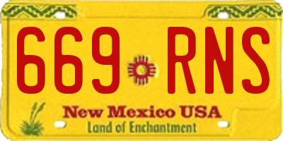 NM license plate 669RNS