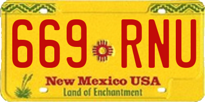 NM license plate 669RNU