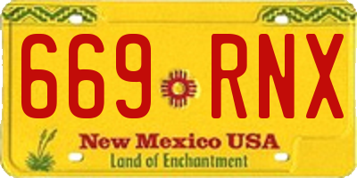 NM license plate 669RNX