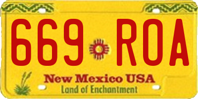 NM license plate 669ROA