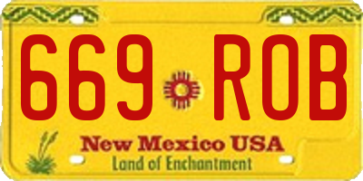 NM license plate 669ROB