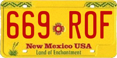 NM license plate 669ROF