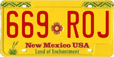 NM license plate 669ROJ