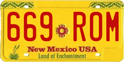 NM license plate 669ROM