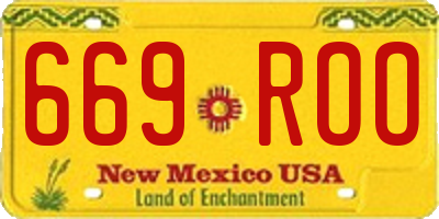 NM license plate 669ROO
