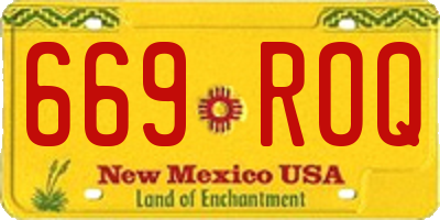 NM license plate 669ROQ
