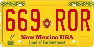 NM license plate 669ROR