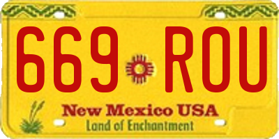 NM license plate 669ROU