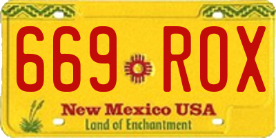 NM license plate 669ROX