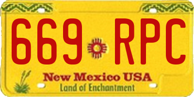 NM license plate 669RPC
