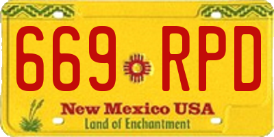 NM license plate 669RPD
