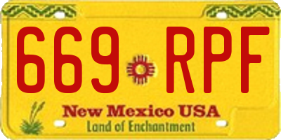 NM license plate 669RPF