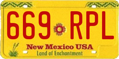NM license plate 669RPL